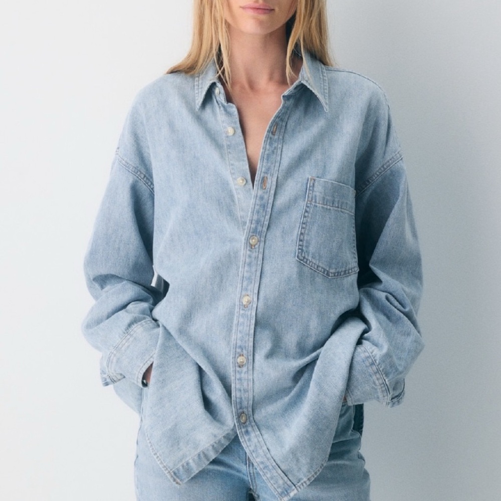 Aritzia Denim Forum 80s comfy denim shirt